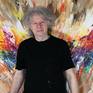 The Artist Peter Nottrott and the artwork 'Vibrant Nature Wings XL 1'.
