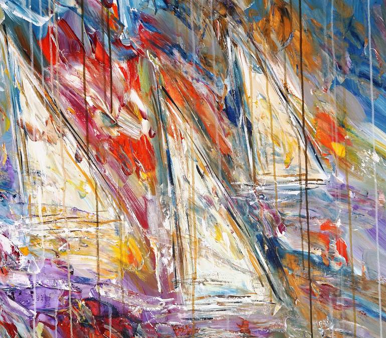 Original Abstract Expressionism Sailboat Painting by Peter Nottrott