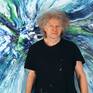 The Artist Peter Nottrott and the artwork 'Underwater Daylight XXL 4'.