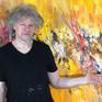 The Artist Peter Nottrott and the artwork 'Yellow Energy XL 1'.