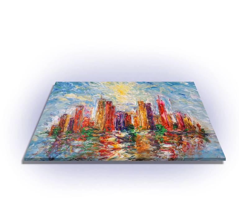 Original Abstract Expressionism Cities Painting by Peter Nottrott