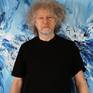 The Artist Peter Nottrott and the artwork 'Blue Energy M 1'.
