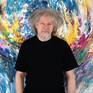 The Artist Peter Nottrott and the artwork 'Vibrant Nature XL 1'.