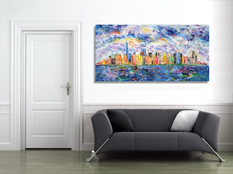 Original Abstract Cities Painting by Peter Nottrott