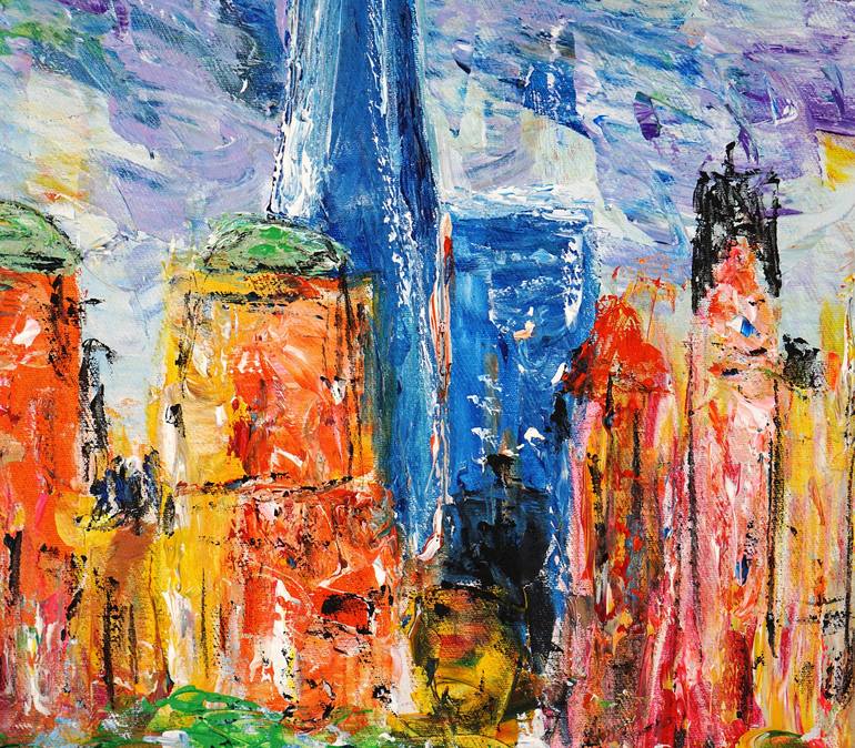 Original Abstract Cities Painting by Peter Nottrott