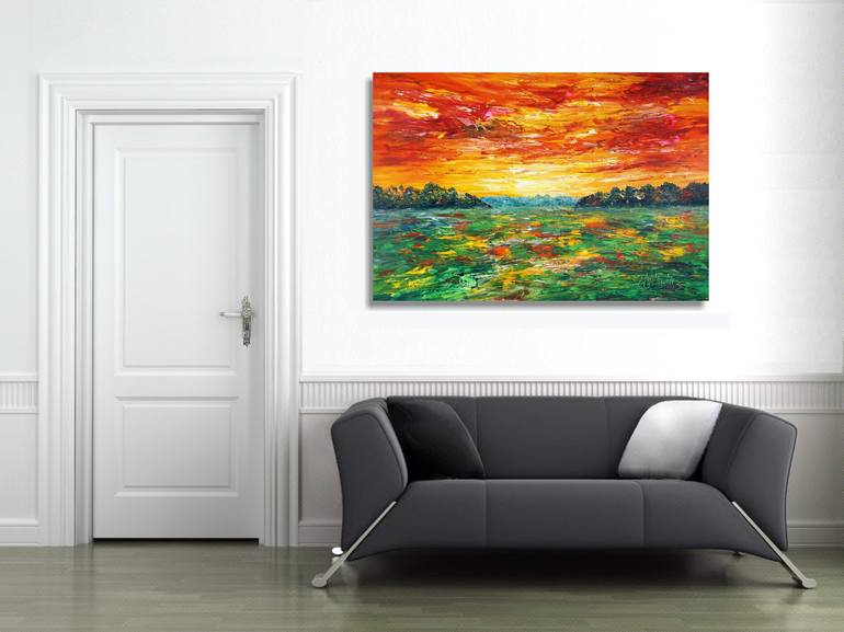 Original Abstract Expressionism Landscape Painting by Peter Nottrott