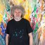 The Artist Peter Nottrott and the artwork 'Symphony Of Colours XXL 1'.
