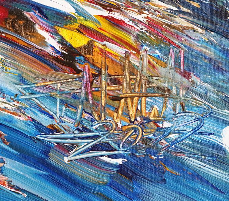 Original Abstract Expressionism Sailboat Painting by Peter Nottrott