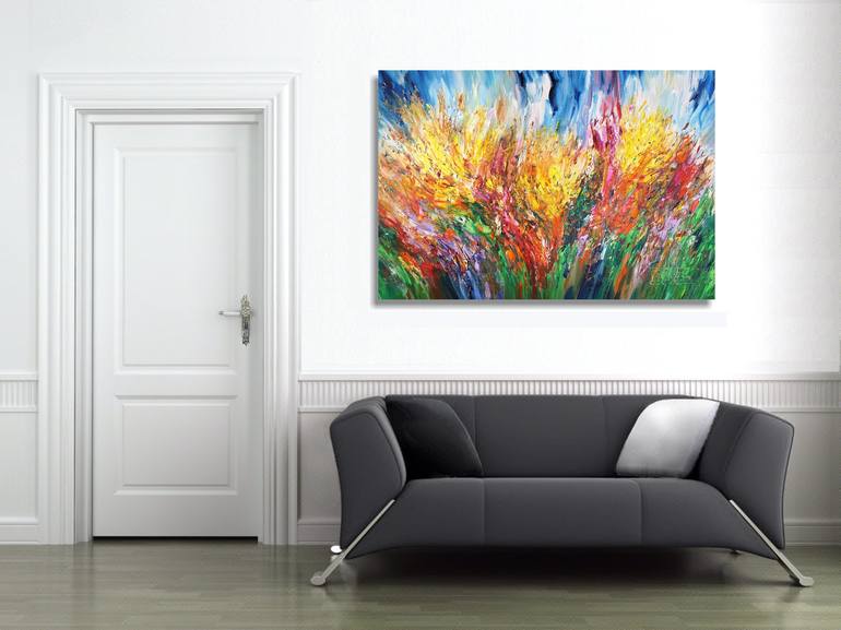 Original Abstract Expressionism Floral Painting by Peter Nottrott