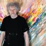 The Artist Peter Nottrott and the artwork 'Nature Wings XL 7'.