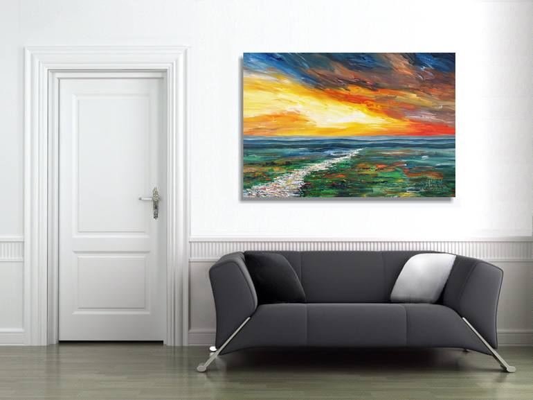 Original Abstract Expressionism Landscape Painting by Peter Nottrott