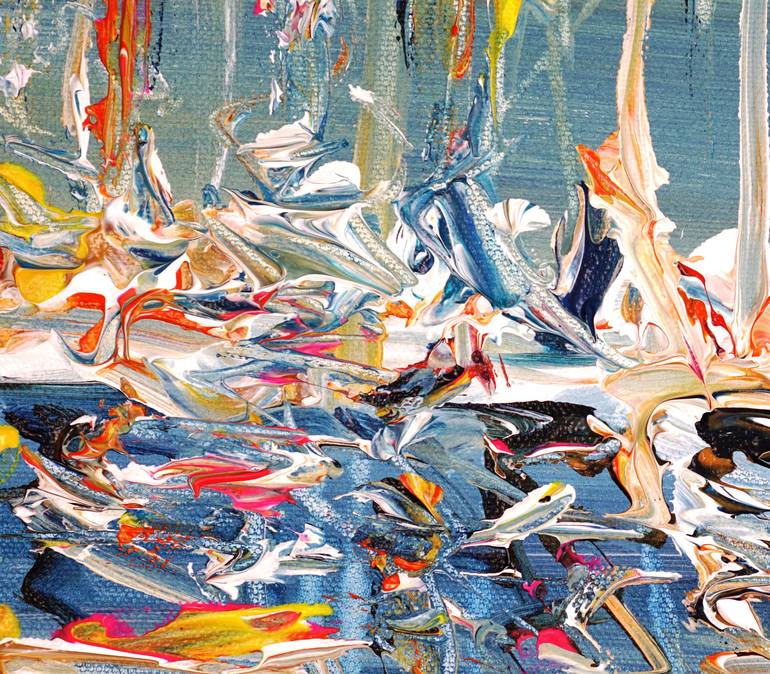 Original Abstract Expressionism Sailboat Painting by Peter Nottrott