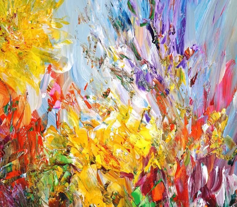 Original Abstract Floral Painting by Peter Nottrott