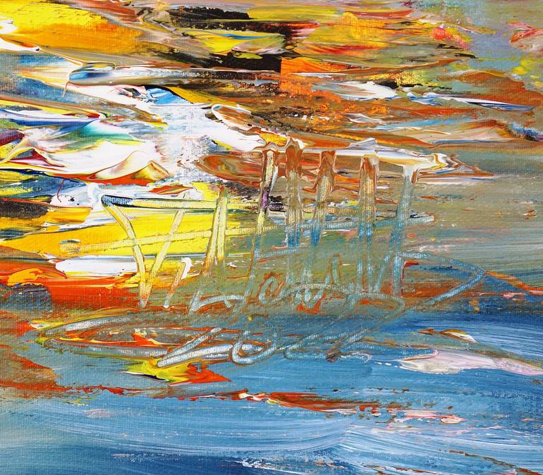 Original Abstract Expressionism Sailboat Painting by Peter Nottrott