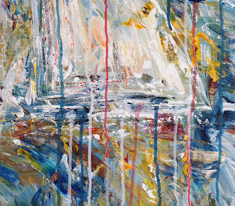 Original Abstract Expressionism Sailboat Painting by Peter Nottrott