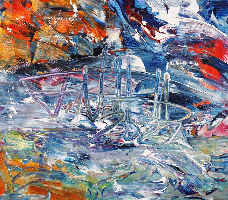 Original Abstract Expressionism Sailboat Painting by Peter Nottrott