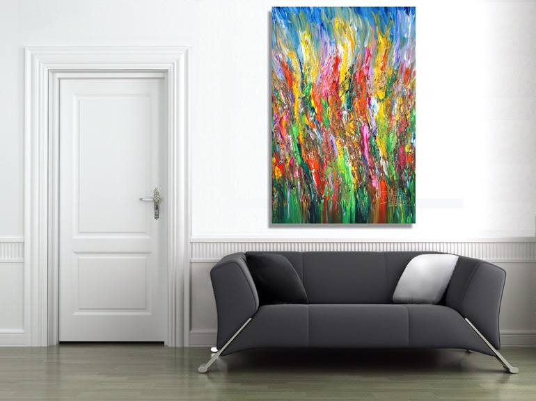 Original Abstract Floral Painting by Peter Nottrott