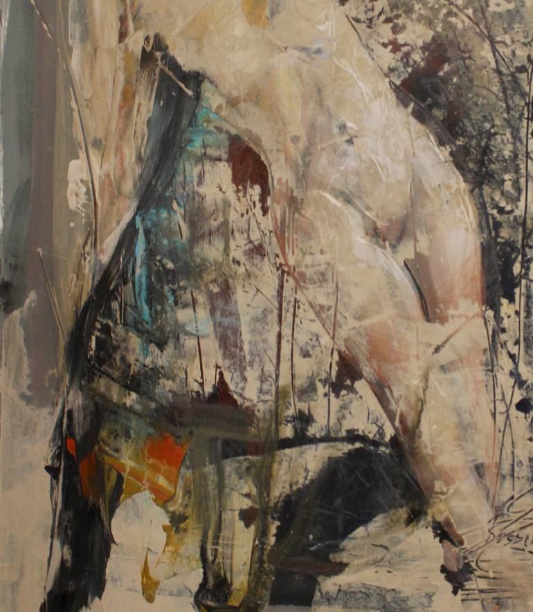 Original Expressionism Nude Mixed Media by Nancy Bossert