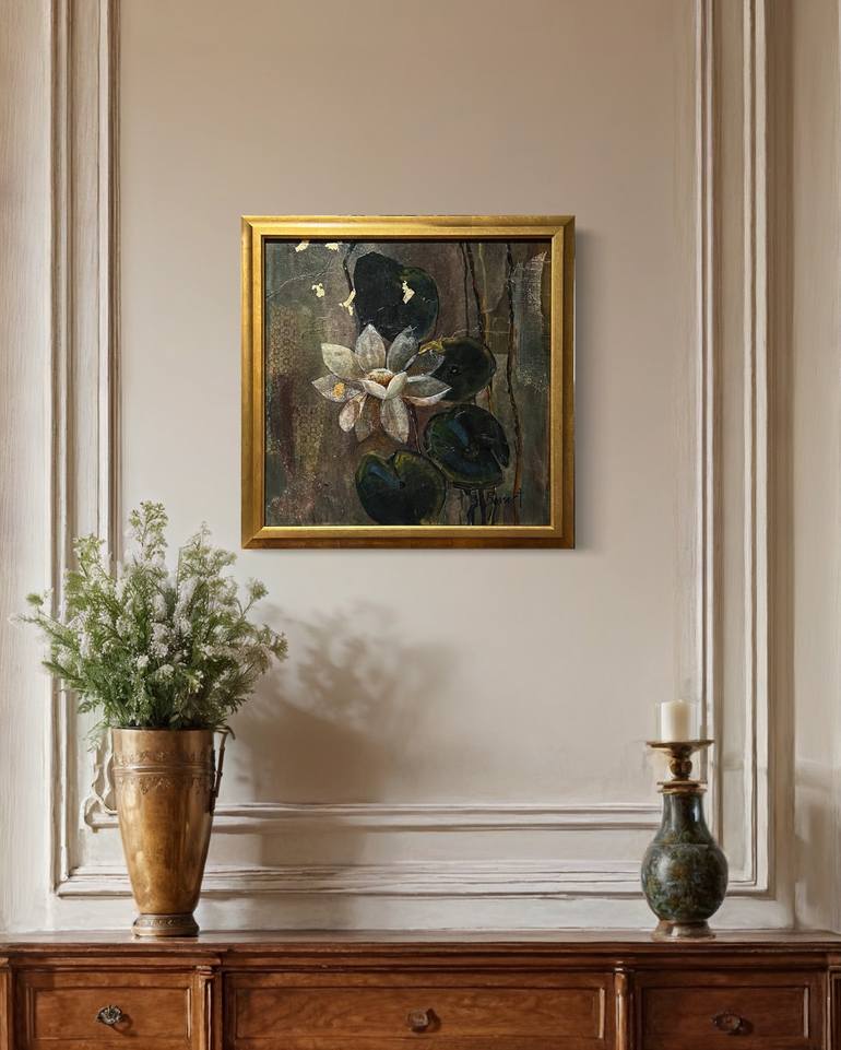 Original Contemporary Floral Mixed Media by Nancy Bossert