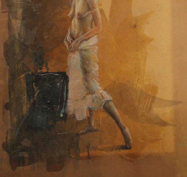 Original Contemporary Nude Mixed Media by Nancy Bossert