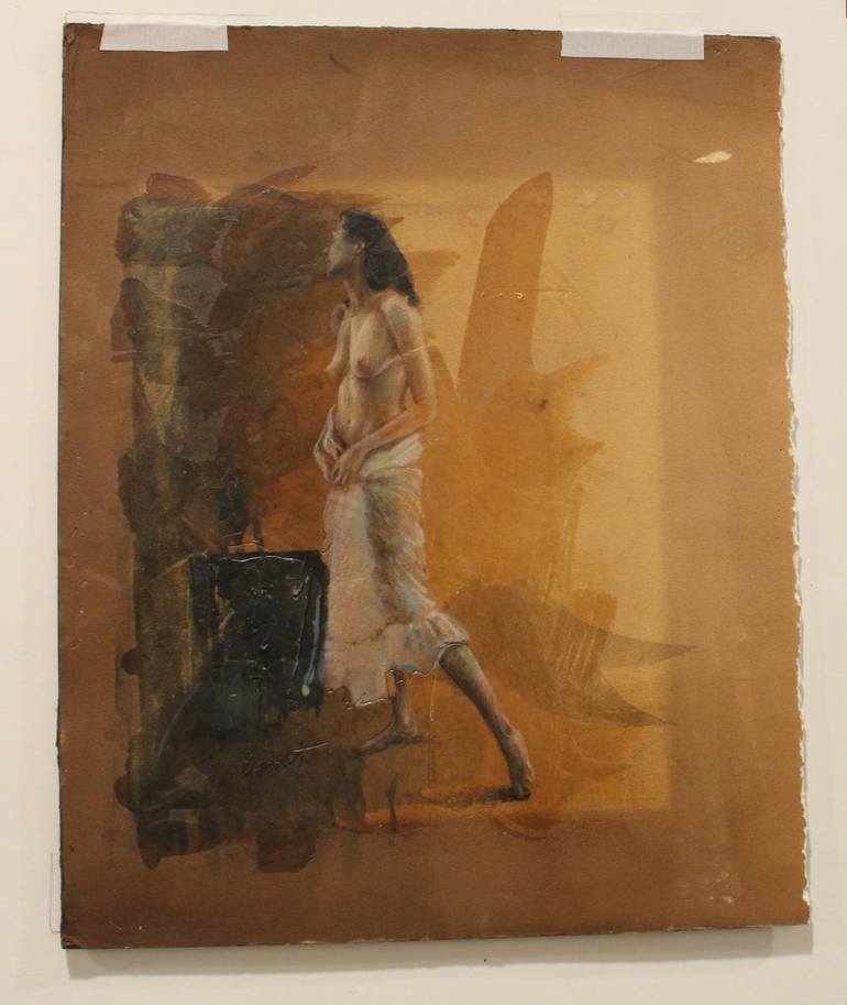 Original Contemporary Nude Mixed Media by Nancy Bossert