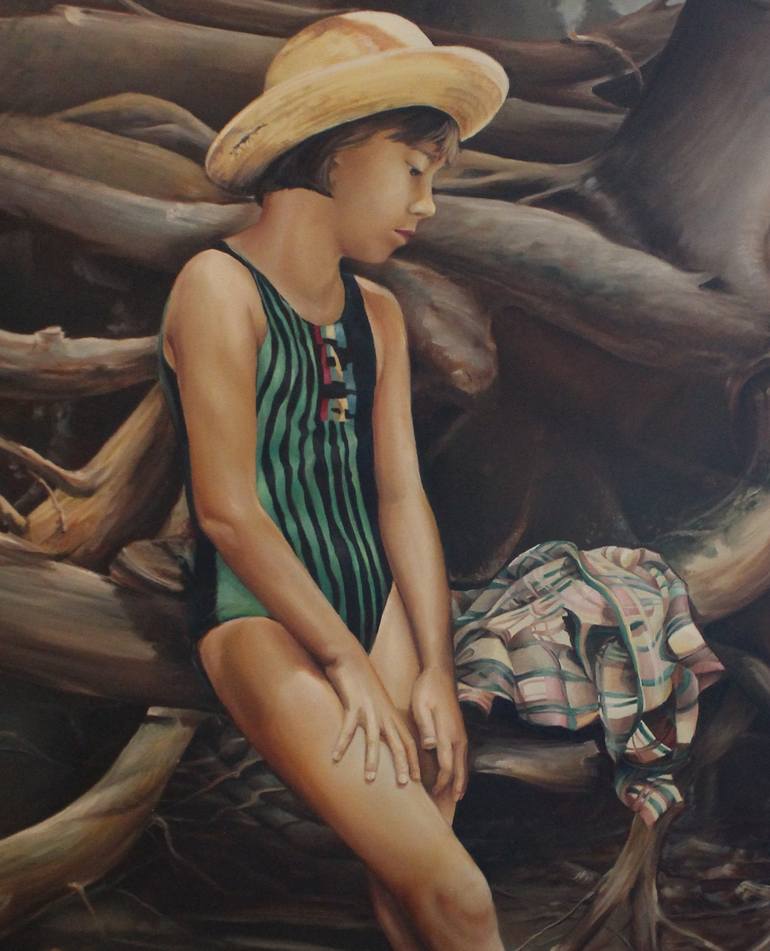 Original Figurative Children Painting by Nancy Bossert