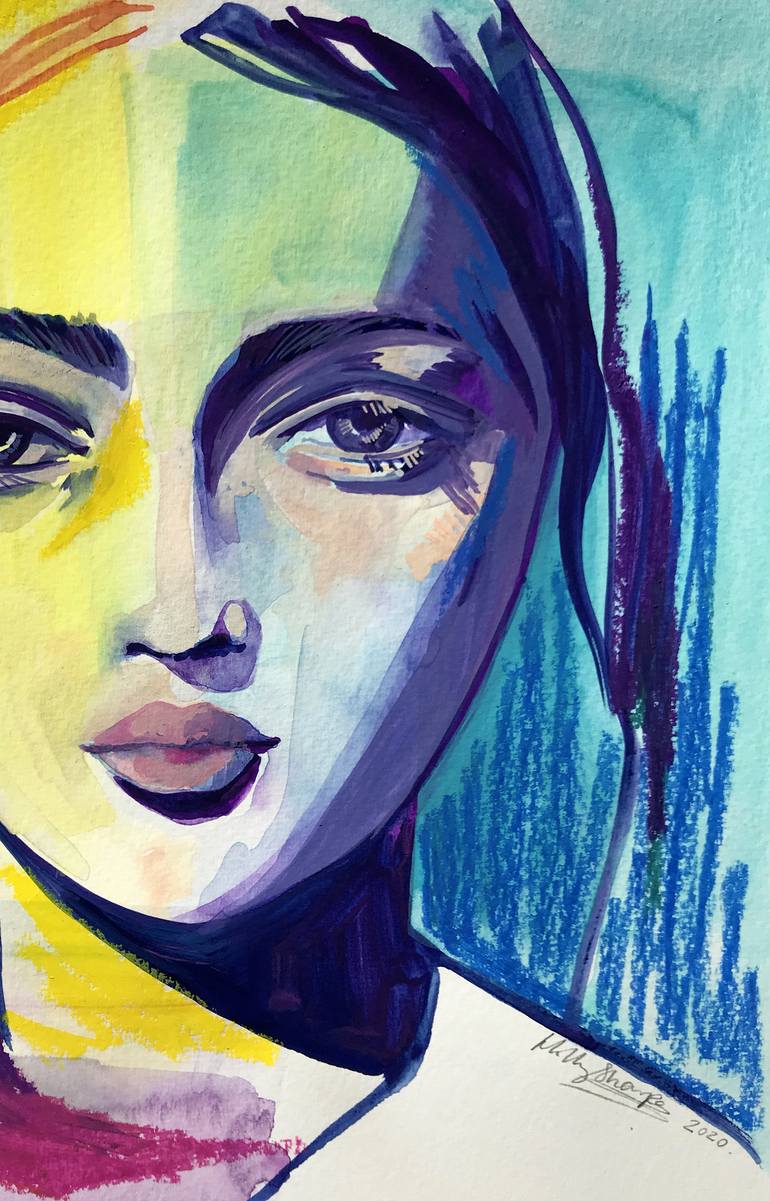 Original Expressionism Women Painting by Holly Sharpe