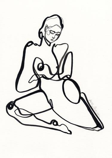 Original Figurative Nude Drawings by Holly Sharpe