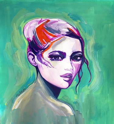 Original Expressionism Portrait Paintings by Holly Sharpe