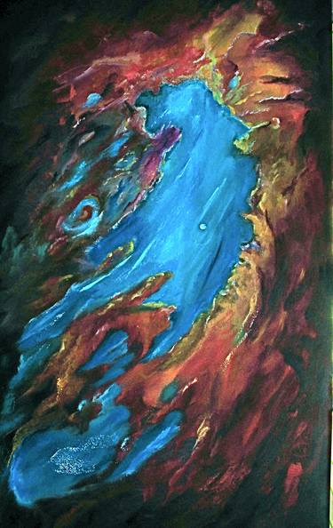 Original Abstract Expressionism Outer Space Paintings by Bill Scherbak