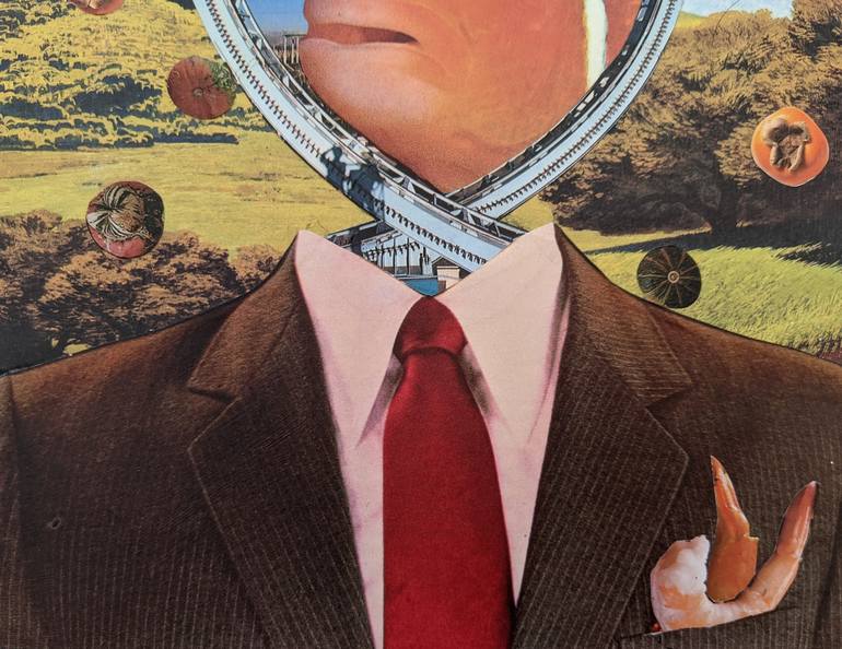 Original Dada Portrait Collage by Elizabeth Criss