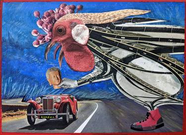 Original Dada Car Collage by Elizabeth Criss