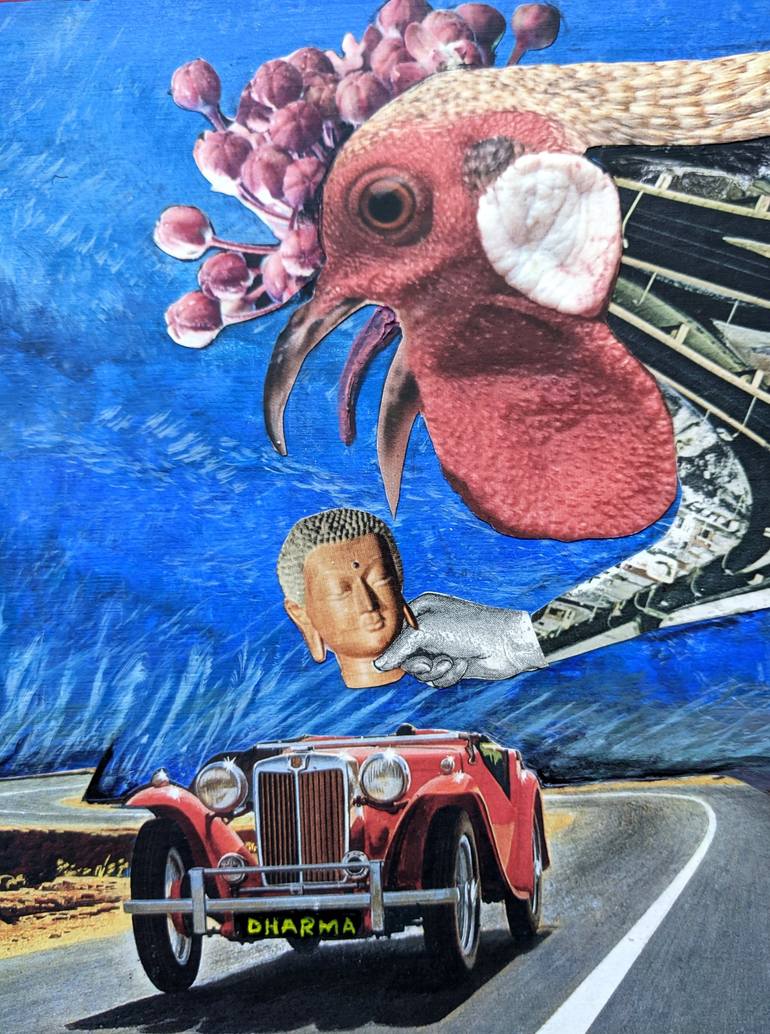 Original Dada Car Collage by Elizabeth Criss