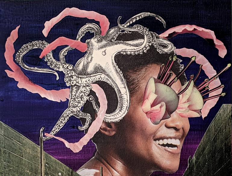 Original Dada Fantasy Collage by Elizabeth Criss