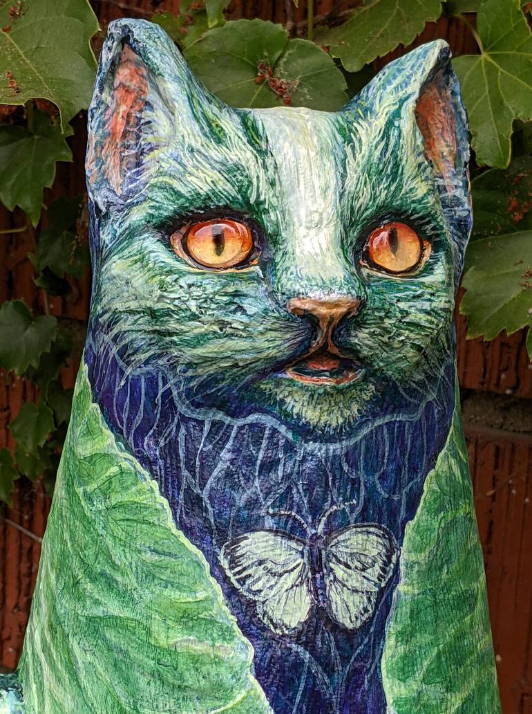 Original Cats Sculpture by Elizabeth Criss