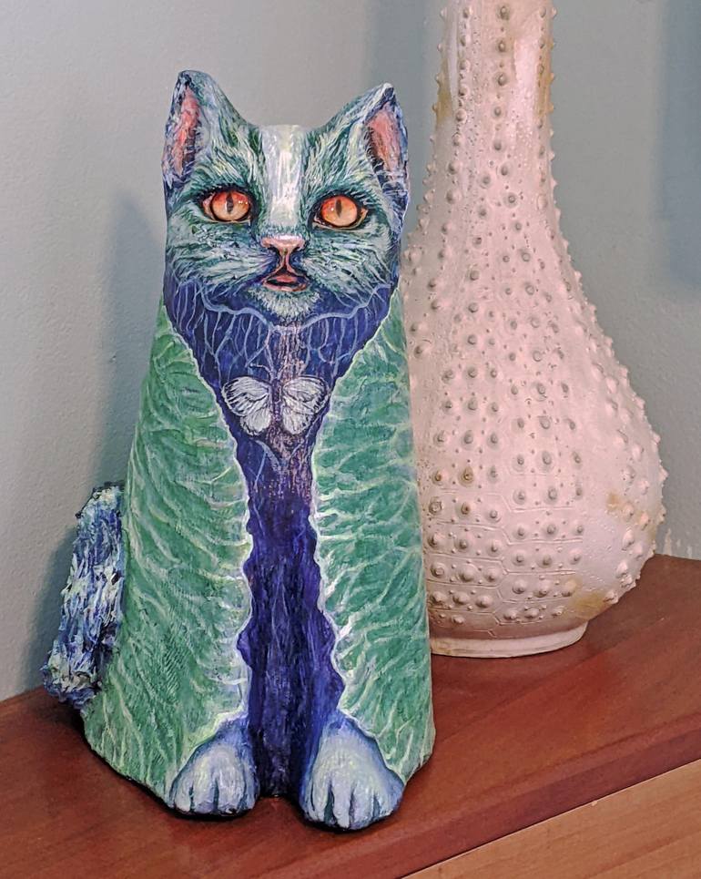 Original Cats Sculpture by Elizabeth Criss