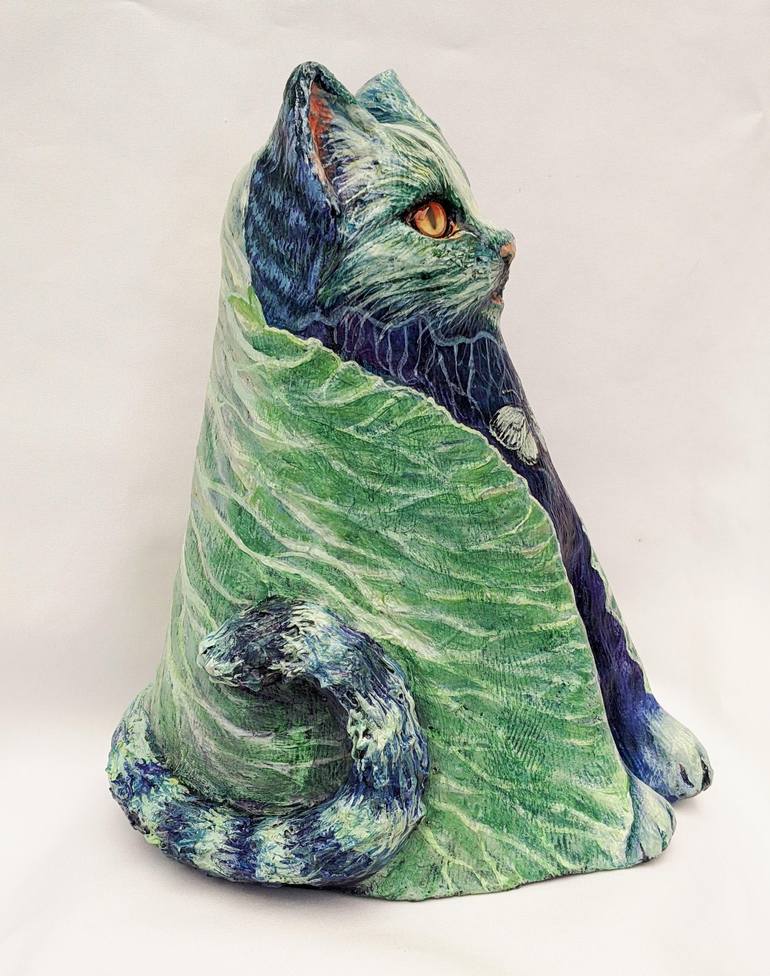 Original Dada Cats Sculpture by Elizabeth Criss