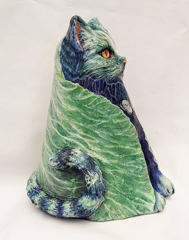 Original Cats Sculpture by Elizabeth Criss