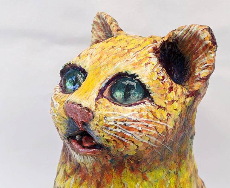 Original Cats Sculpture by Elizabeth Criss