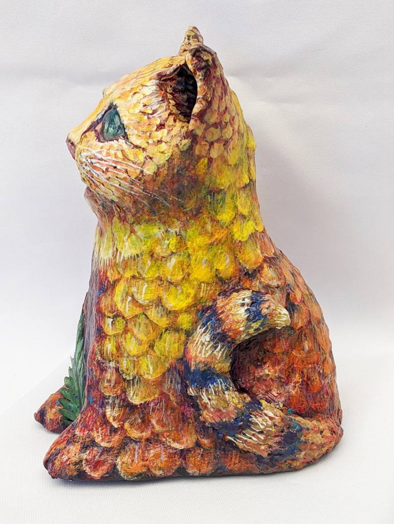 Original Figurative Cats Sculpture by Elizabeth Criss