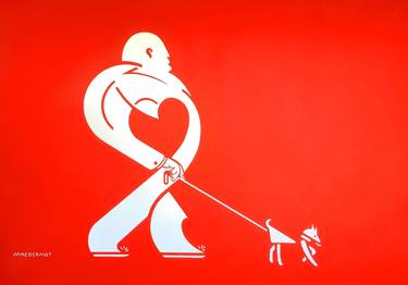 15 CPW - MR. HEART WALKS HIS DOG thumb