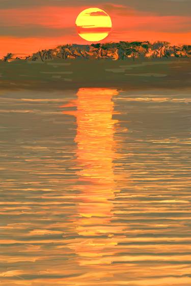 Lake Dora Sunset Digital Painting - Limited Edition 1 of 25 thumb