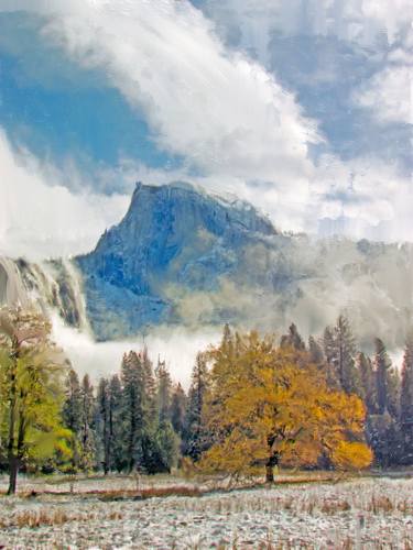 Half Dome from Cooks Meadow Digital Painting - Limited Edition 1 of 25 thumb