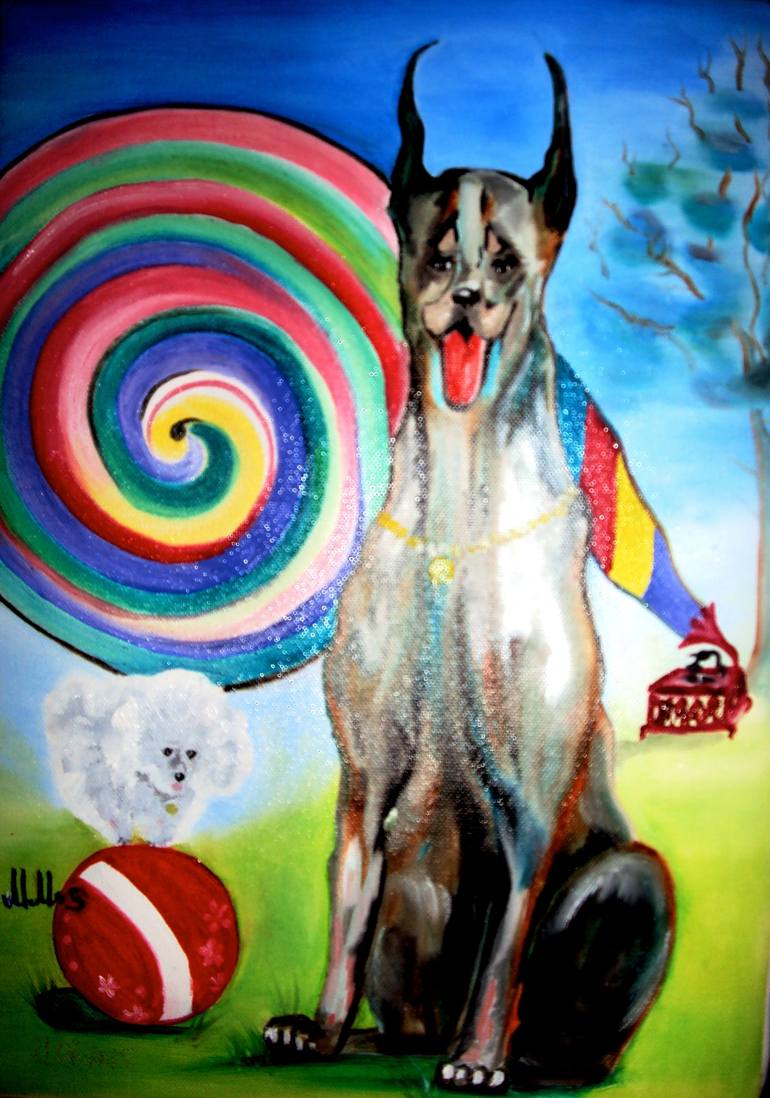 funny puppy paintings