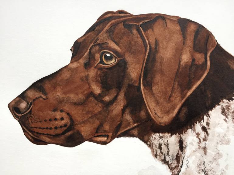 Original Photorealism Dogs Painting by Dominique Janssens - DEAU