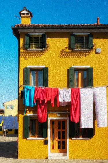 Yellow painted house on washing day, Burano (Limited Edition of 50) thumb
