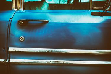 Blue door panel Cuban classic car detail. (Limited Edition 1/20) thumb