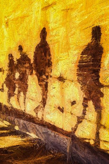 Figures Moving Past A Sunlit Wall - Limited Edition 1 of 15 thumb