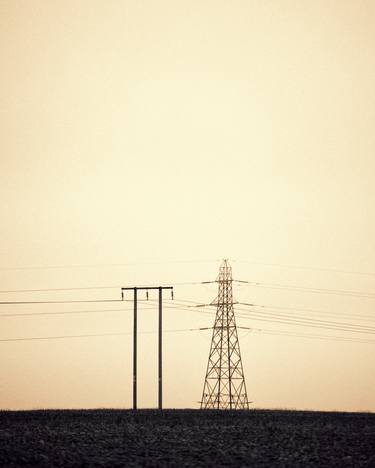 Pylon and power line landscape thumb