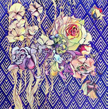 Original Abstract Expressionism Floral Painting by Karolina Franceschini